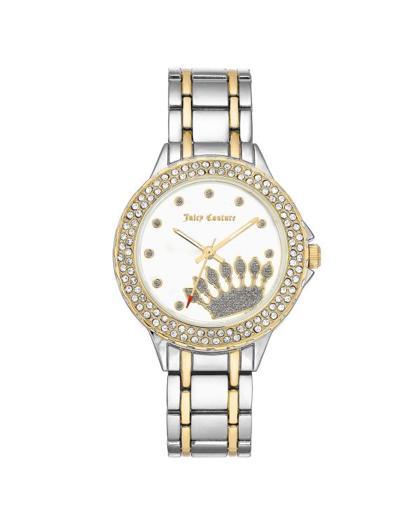 Womens Silver Fashion Watch with Rhinestone Facing One Size Women