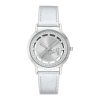 Silver Analog Fashion Watch with Rhinestone Facing One Size Women