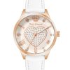 Rose Gold Analog Quartz Fashion Watch with Rhine Stone Facing One Size Women