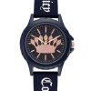 Blue Analog Fashion Watch with Rhinestone Facing One Size Women