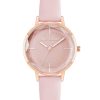 Rose Gold Fashion Quartz Watch with Leatherette Wristband One Size Women