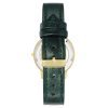 Gold Fashion Quartz Watch with Green Leatherette Strap One Size Women