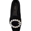 Black Crystal-Embellished Dolce & Gabbana Loafers 37.5 EU Women