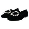 Black Crystal-Embellished Dolce & Gabbana Loafers 37.5 EU Women