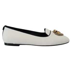 Brand New Dolce & Gabbana Loafers with Gold Devotion Detail 36.5 EU Women