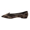 Leopard Print Loafers with Pointed Toe and Leather Insole 39 EU Women