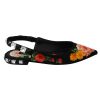 Dolce & Gabbana Slingbacks Flats with Multicolor Floral Print 36 EU Women