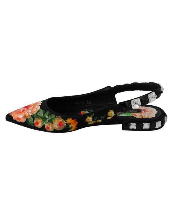 Dolce & Gabbana Slingbacks Flats with Multicolor Floral Print 36 EU Women