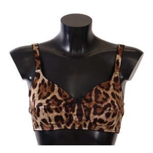 Brand New Dolce & Gabbana Leopard Print Silk Bra