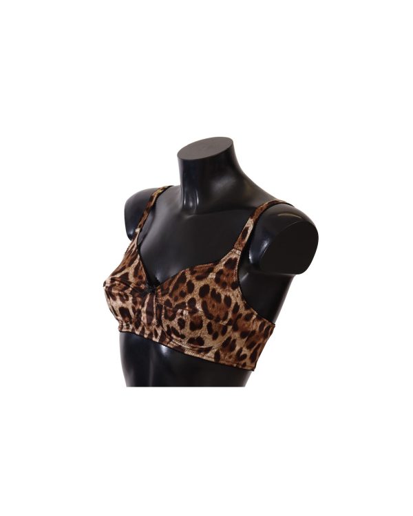 Brand New Dolce & Gabbana Leopard Print Silk Bra – 2 IT