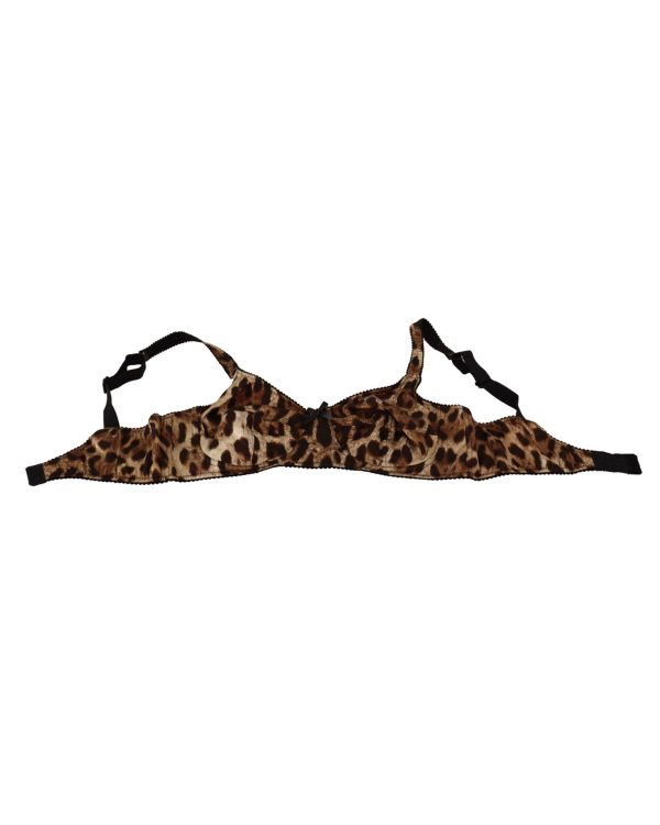 Brand New Dolce & Gabbana Leopard Print Silk Bra – 2 IT