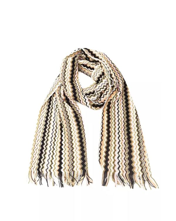 Fringed Geometric Fantasy Scarf One Size Women