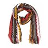 Fringed Geometric Fantasy Scarf One Size Women