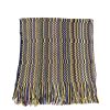 Fringed Geometric Fantasy Scarf with Multicolor Design One Size Women