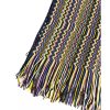 Fringed Geometric Fantasy Scarf with Multicolor Design One Size Women