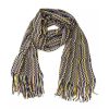 Fringed Geometric Fantasy Scarf with Multicolor Design One Size Women