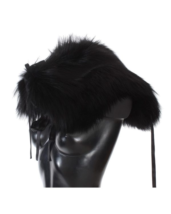 Dolce & Gabbana Black Fox Fur Shoulder Wrap Women – M