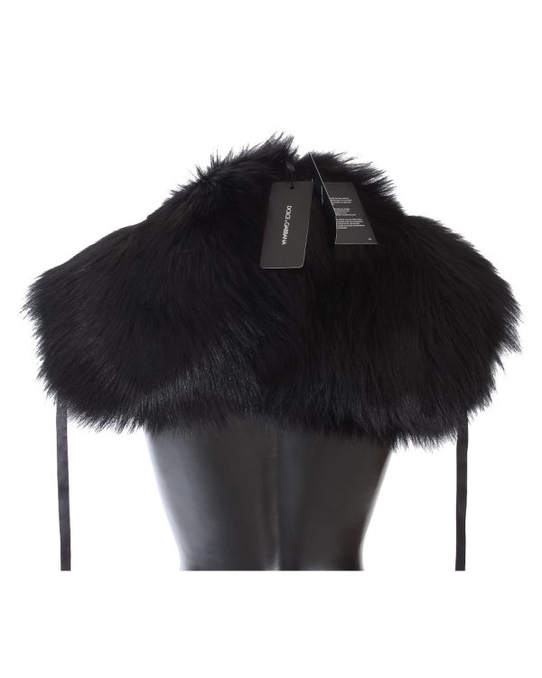 Dolce & Gabbana Black Fox Fur Shoulder Wrap Women – M