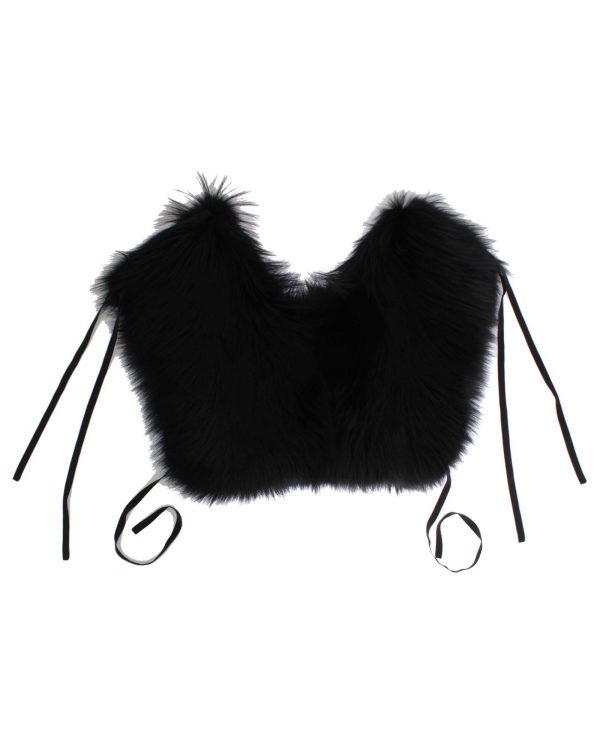 Dolce & Gabbana Black Fox Fur Shoulder Wrap Women – M