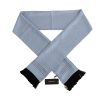 Dolce & Gabbana Blue Silk Polka Dot Fringed Scarf One Size Men