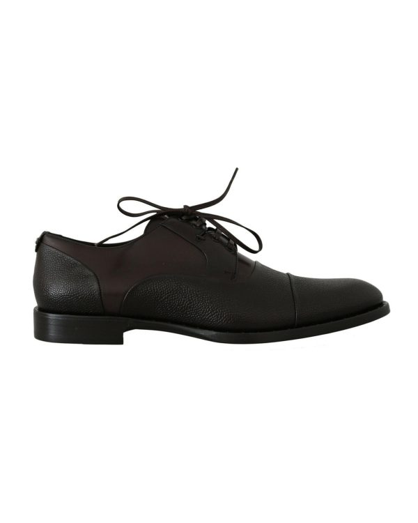 Brown Leather Laceup Dress Shoes by Dolce & Gabbana 40 EU Men