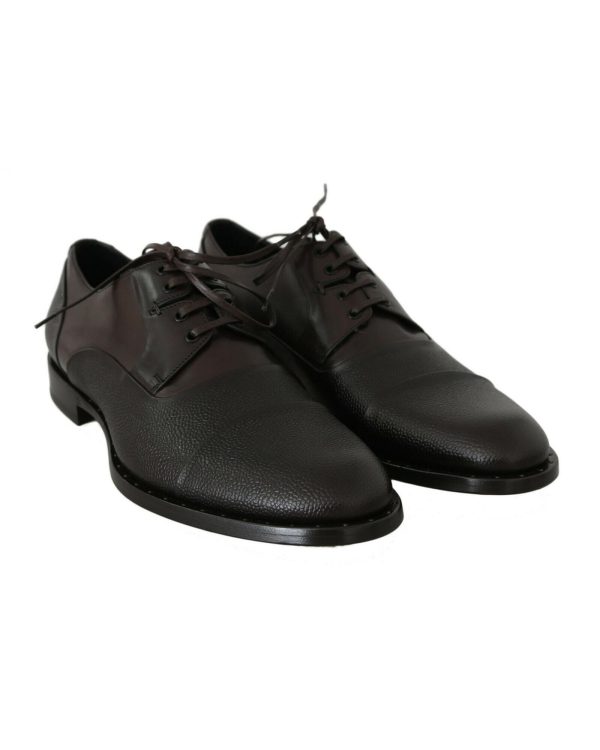 Brown Leather Laceup Dress Shoes by Dolce & Gabbana 40 EU Men