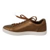 Fashion Casual Sneakers with Metallic Gold Finish 39 EU Men