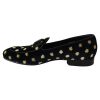 Velvet Loafers with Ricamo Embroidery and Crown Embellishment 39 EU Men