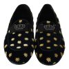 Velvet Loafers with Ricamo Embroidery and Crown Embellishment 39 EU Men