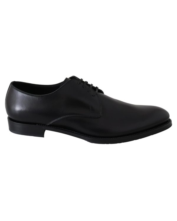 Handcrafted Black Leather Derby Dress Formal Shoes – 39.5 EU