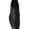 Handcrafted Black Leather Derby Dress Formal Shoes – 39.5 EU