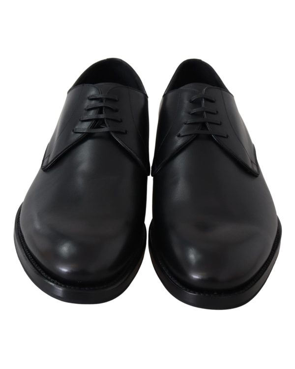 Handcrafted Black Leather Derby Dress Formal Shoes – 39.5 EU