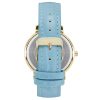 Gold Rhinestone Fashion Watch with Blue Leatherette Strap One Size Women