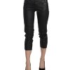 New GALLIANO Mid Waist Slim Leg Cropped Jeans Women – W24 US