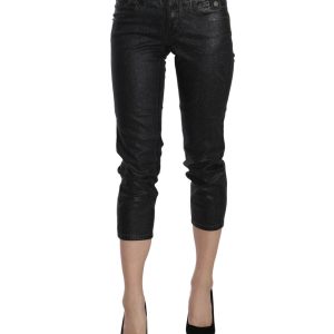 New GALLIANO Mid Waist Slim Leg Cropped Jeans Women