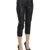 New GALLIANO Mid Waist Slim Leg Cropped Jeans Women – W24 US