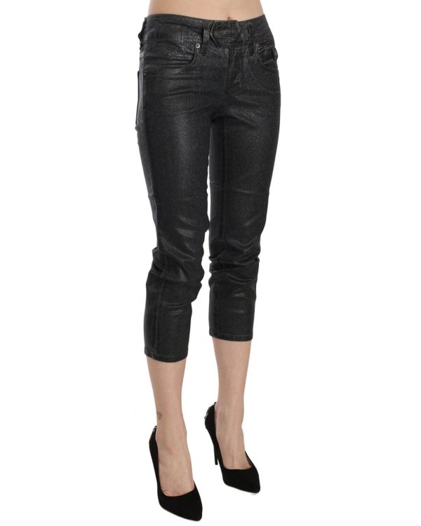 New GALLIANO Mid Waist Slim Leg Cropped Jeans Women – W24 US