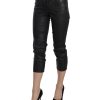 New GALLIANO Mid Waist Slim Leg Cropped Jeans Women – W24 US