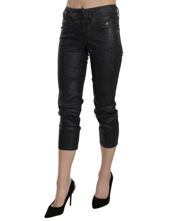 New GALLIANO Mid Waist Slim Leg Cropped Jeans Women – W24 US