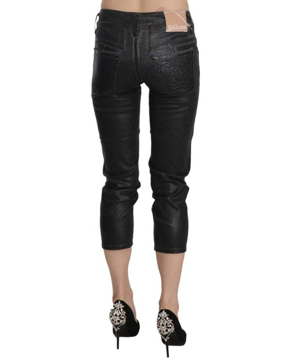 New GALLIANO Mid Waist Slim Leg Cropped Jeans Women – W24 US