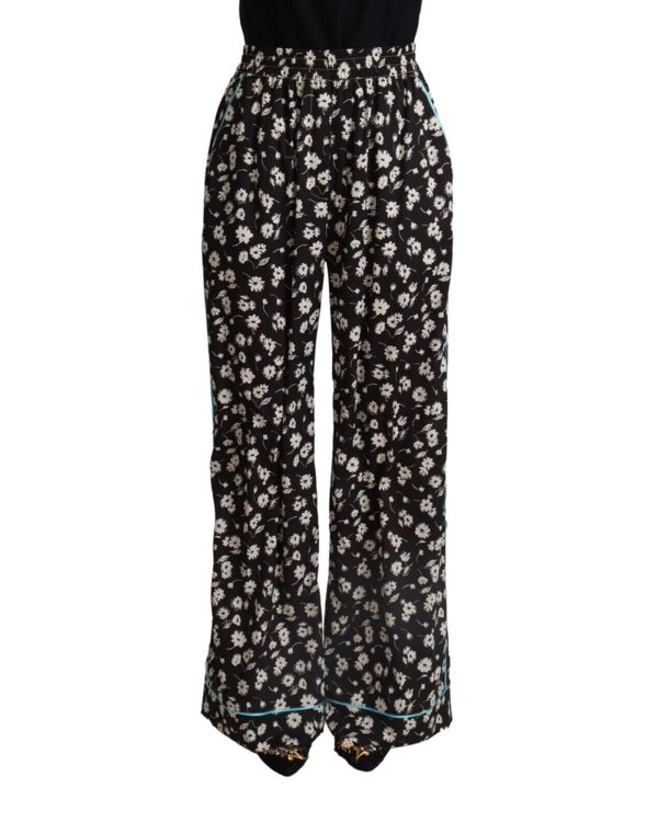 Mid-Waisted Wide Leg Pants with All Over Floral Print Women – 42 IT