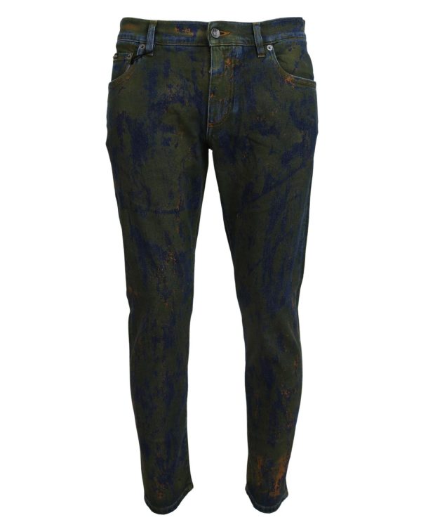 New Dolce & Gabbana Skinny Denim Pants with Logo Details Men – 44 IT