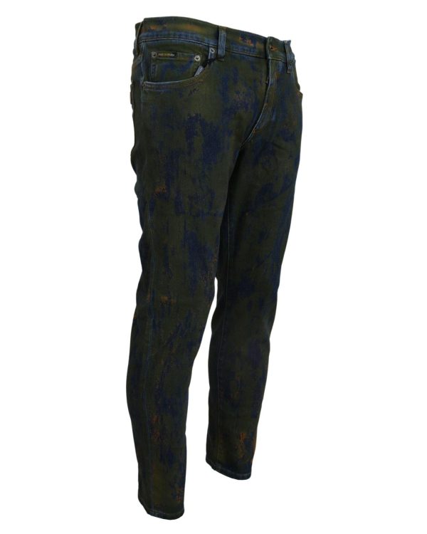 New Dolce & Gabbana Skinny Denim Pants with Logo Details Men – 44 IT