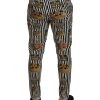 Gorgeous Dolce & Gabbana Chino Pants with Gold Crown Print Men – 44 IT