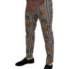 Gorgeous Dolce & Gabbana Chino Pants with Gold Crown Print Men – 44 IT