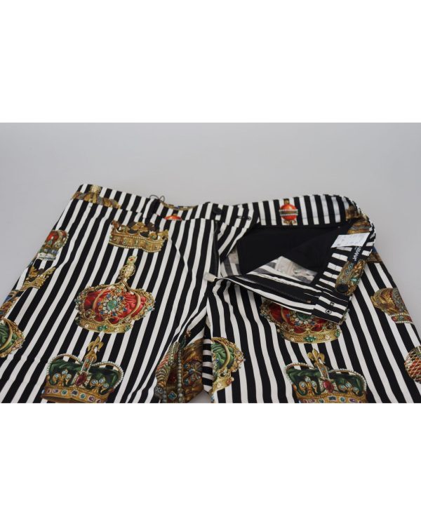 Gorgeous Dolce & Gabbana Chino Pants with Gold Crown Print Men – 44 IT