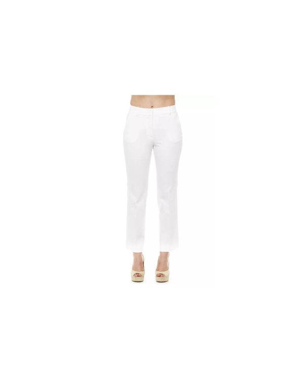 Soft Fabric High Waist Trousers with Flared Bottom 40 IT Women