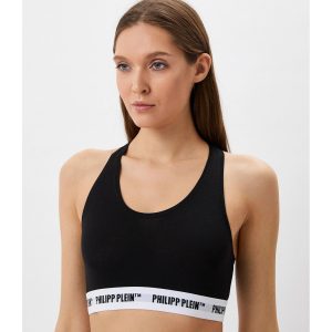 Philipp Plein Black Thong - Elastic Logo Detail (2-Pack) XL Women