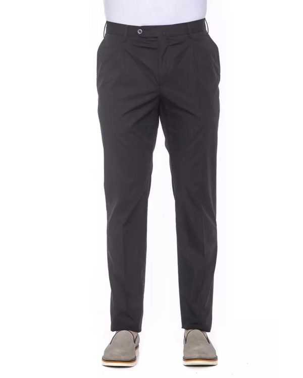 Pleated Front Trousers with Overlapping Closure 54 IT Men