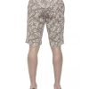 Patterned Mens Bermuda Shorts with Hook and Zip Closure Men – W48 US